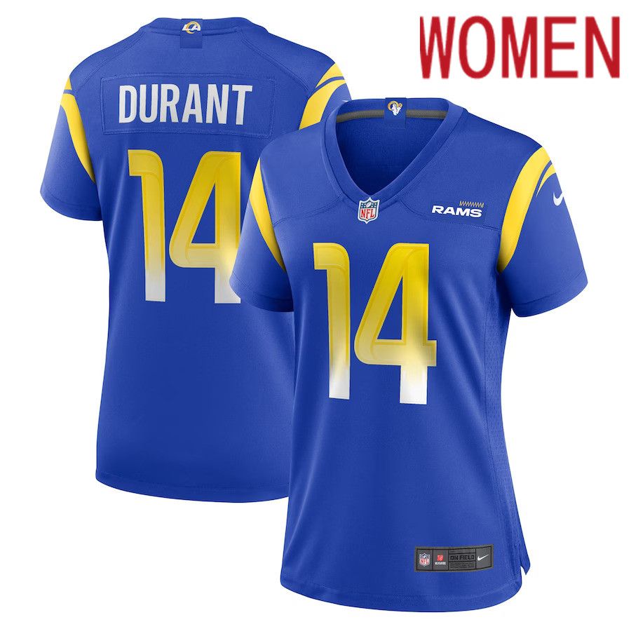 Women Los Angeles Rams #14 Cobie Durant Nike Royal Game Player NFL Jersey->women nfl jersey->Women Jersey